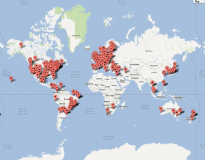 Map of GGJ2012 sites